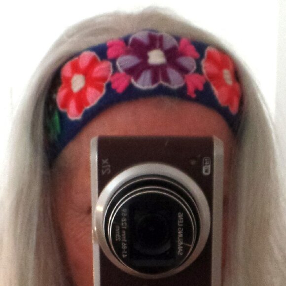 Handmade Accessories - Embroidered Headband/ Hat Band Peruvian Wool BLUE NWOT